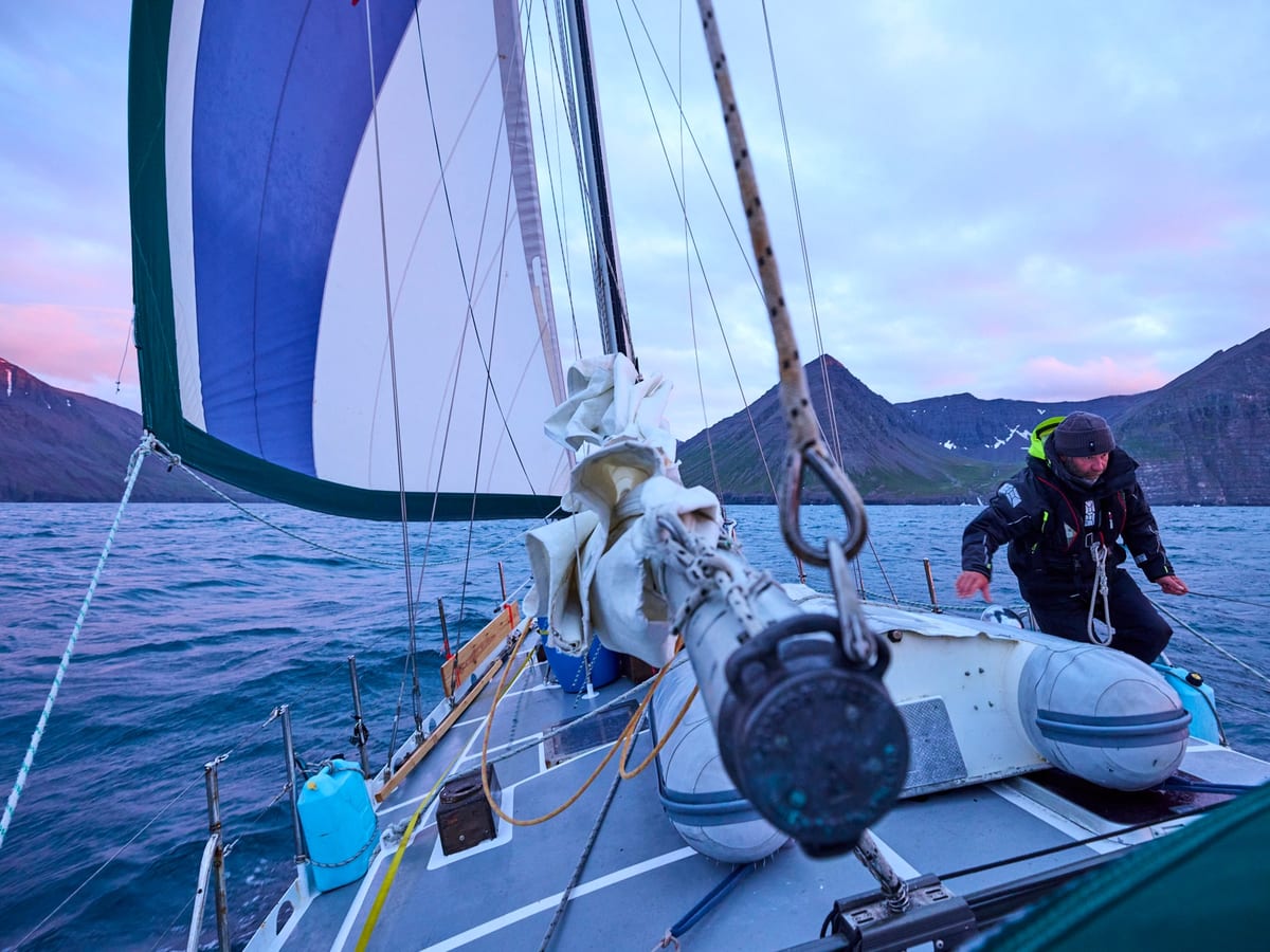 Long-range sailing in Arctic waters.